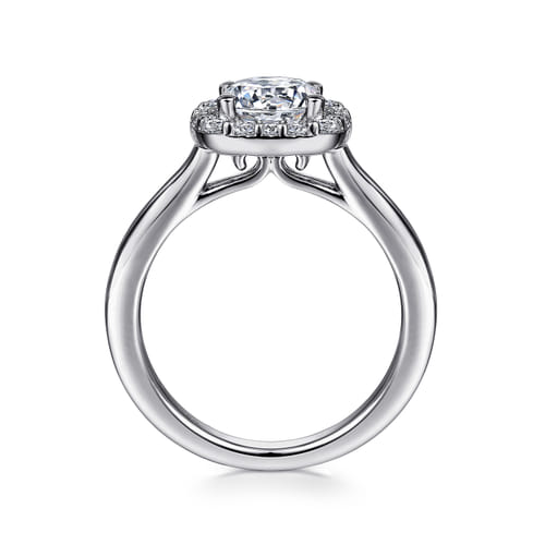 Platinum Cushion Halo Round Diamond Engagement Ring Platinum Cushion Halo Round Diamond Engagement Ring
