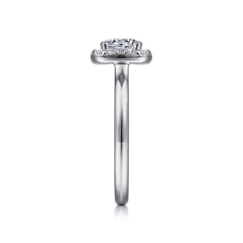 Platinum Cushion Halo Round Diamond Engagement Ring Platinum Cushion Halo Round Diamond Engagement Ring