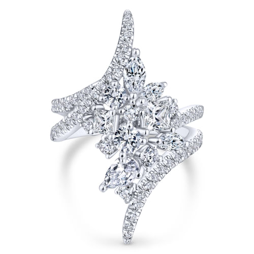 Platinum Diamond Cluster Statement Ring