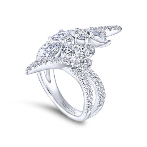 Platinum Diamond Cluster Statement Ring