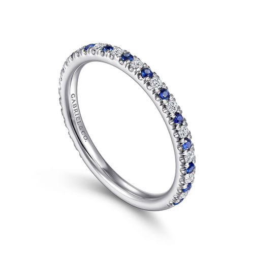 Platinum Diamond and Sapphire Anniversary Band