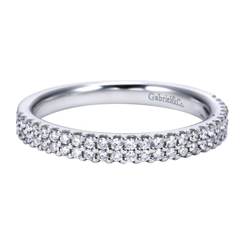Platinum Double Row Diamond Anniversary Band