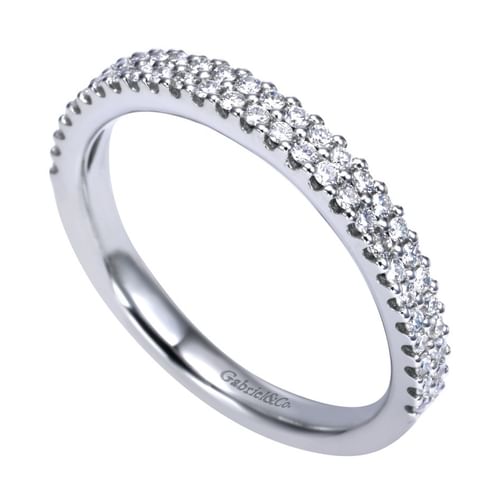 Platinum Double Row Diamond Anniversary Band