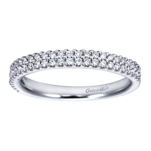 Platinum Double Row Diamond Anniversary Band