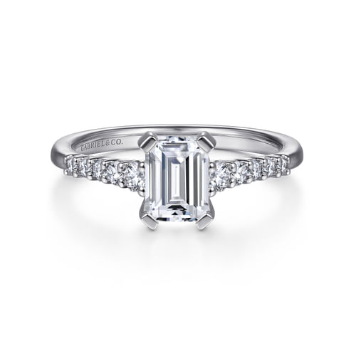 Platinum Emerald Cut Diamond Engagement Ring