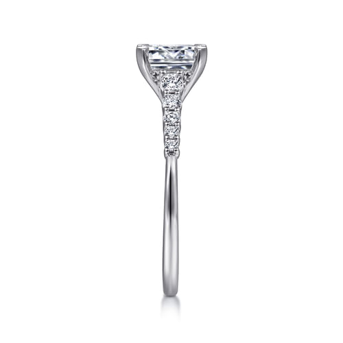 Platinum Emerald Cut Diamond Engagement Ring