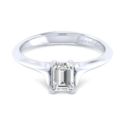 Platinum Emerald Cut Diamond Engagement Ring