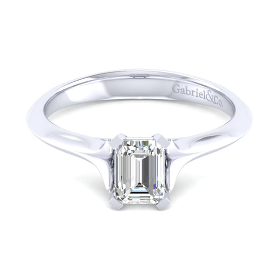 Gabriel - Platinum Emerald Cut Diamond Engagement Ring