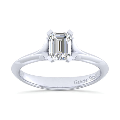 Platinum Emerald Cut Diamond Engagement Ring