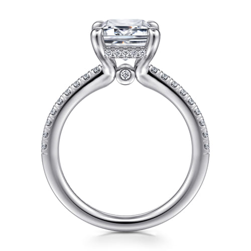 Platinum Emerald Cut Diamond Engagement Ring