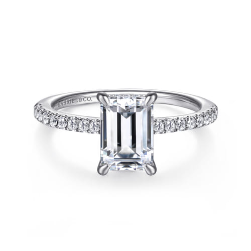 Platinum Emerald Cut Diamond Engagement Ring