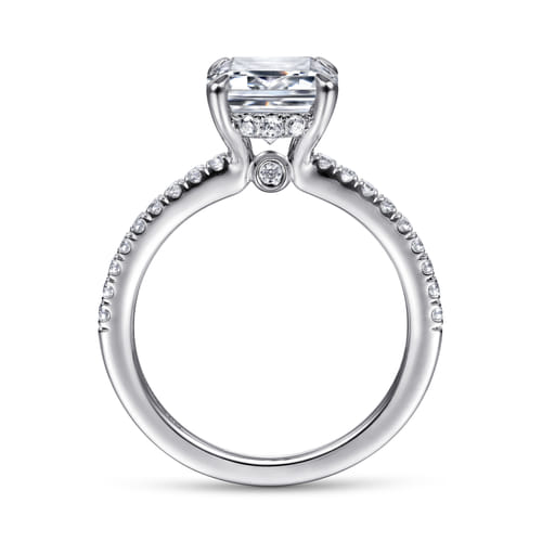Platinum Emerald Cut Diamond Engagement Ring