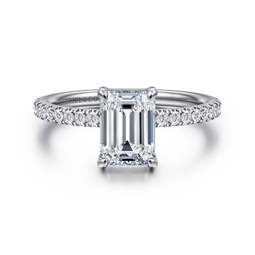 Platinum Emerald Cut Diamond Engagement Ring