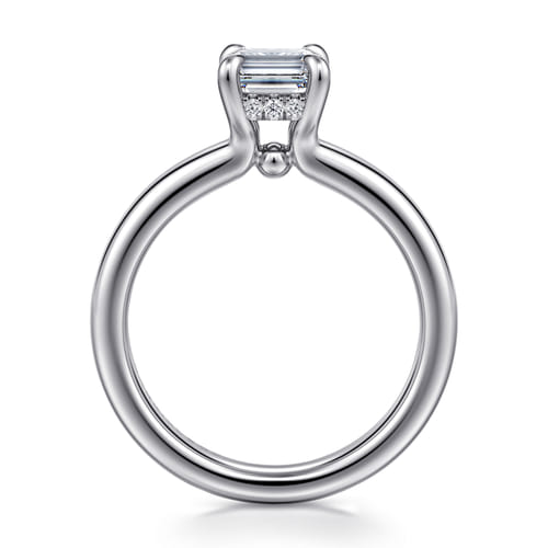 Platinum Emerald Cut Diamond Engagement Ring