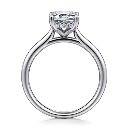 Platinum Emerald Cut Solitaire Diamond Engagement Ring