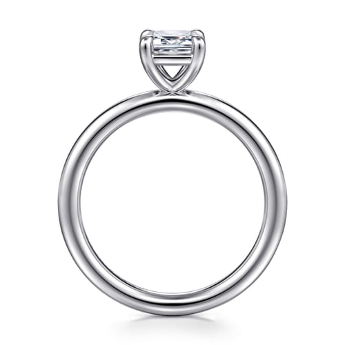 Platinum Emerald Cut Solitaire Engagement Ring