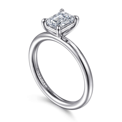 Platinum Emerald Cut Solitaire Engagement Ring