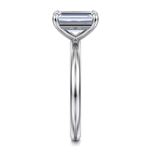 Platinum Emerald Cut Solitaire Engagement Ring