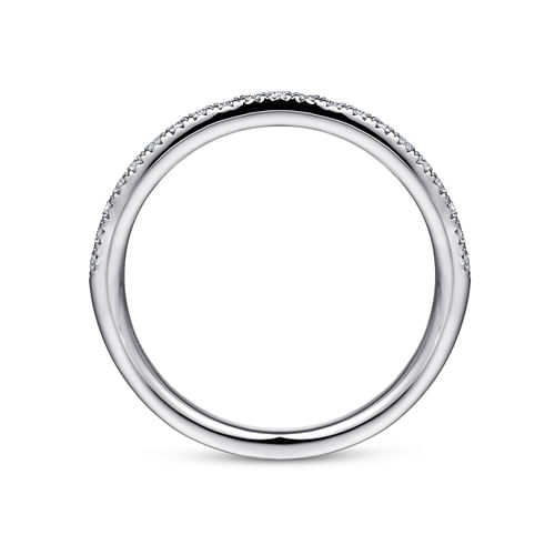 Platinum Fishtail Pavé Diamond Wedding Band