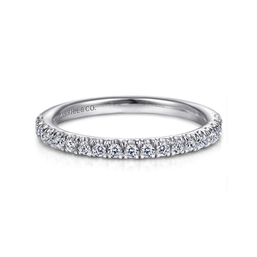 Platinum French Pavé Diamond Anniversary Band