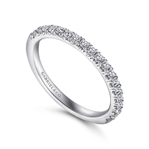 Platinum French Pavé Diamond Anniversary Band