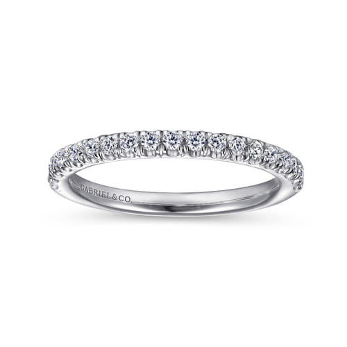 Platinum French Pavé Diamond Anniversary Band