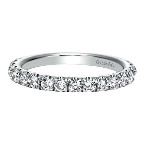 Platinum French Pavé Diamond Wedding Band