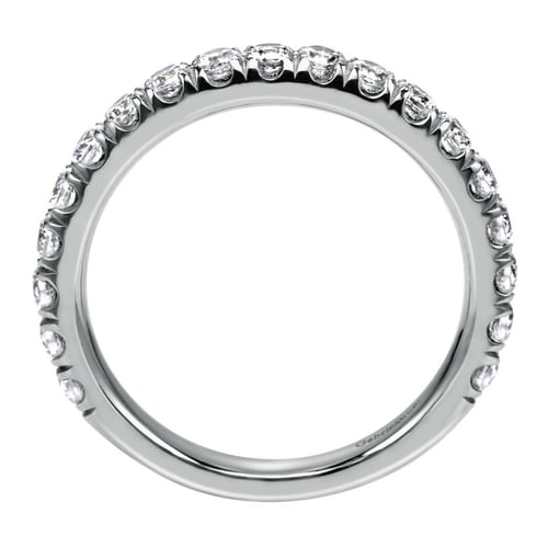 Platinum French Pavé Diamond Wedding Band