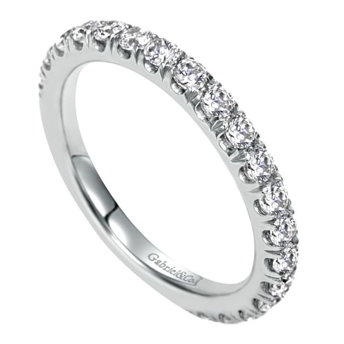 Platinum French Pavé Diamond Wedding Band