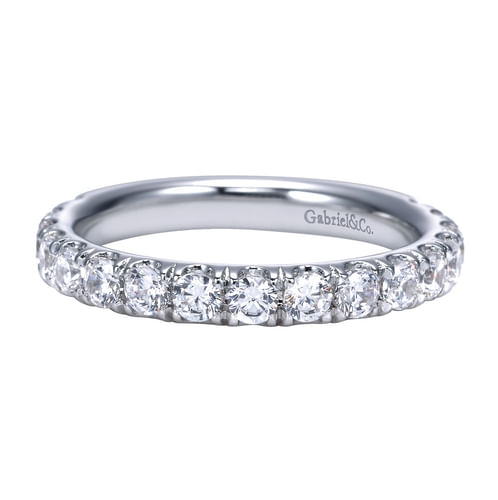 Platinum French Pavé Diamond Wedding Band