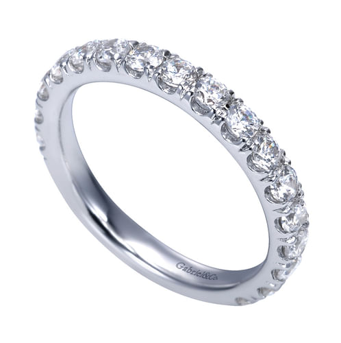 Platinum French Pavé Diamond Wedding Band
