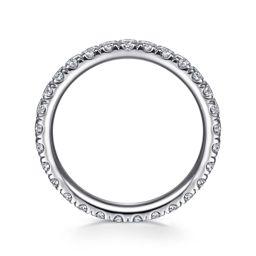 Platinum French Pavé Set Diamond Eternity Band