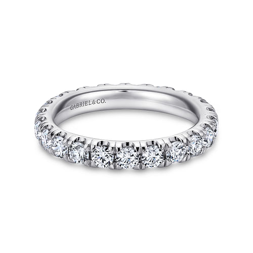 Platinum French Pavé Set Diamond Eternity Band
