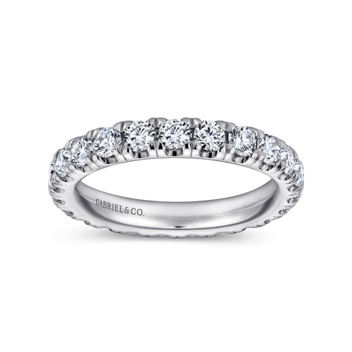 Platinum French Pavé Set Diamond Eternity Band