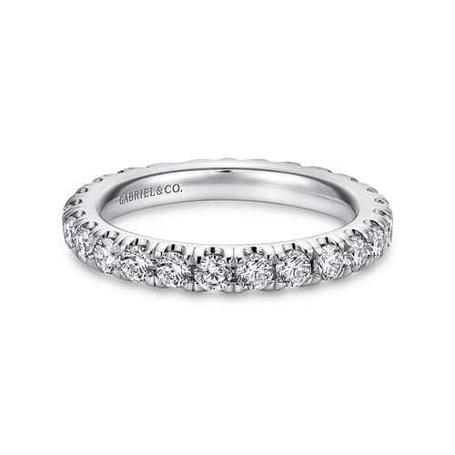 Platinum French Pavé Set Diamond Eternity Band