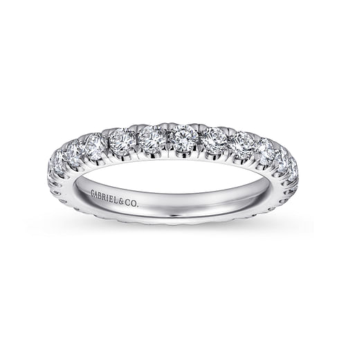 Platinum French Pavé Set Diamond Eternity Band