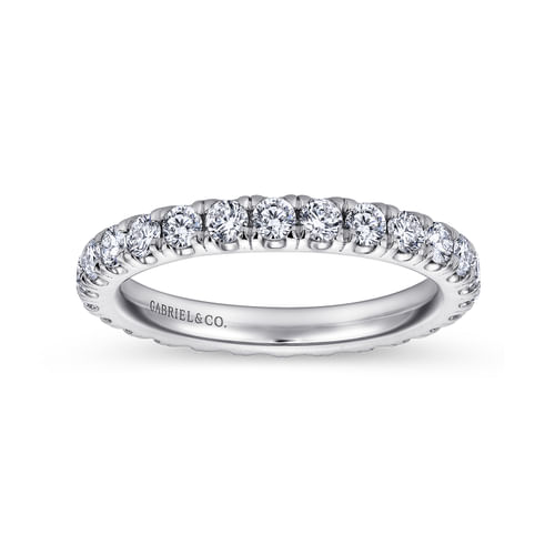 Platinum French Pavé Set Diamond Eternity Band