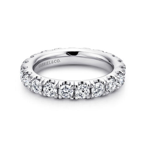 Platinum French Pavé Set Diamond Eternity Band