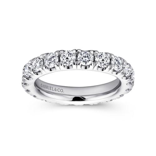 Platinum French Pavé Set Diamond Eternity Band