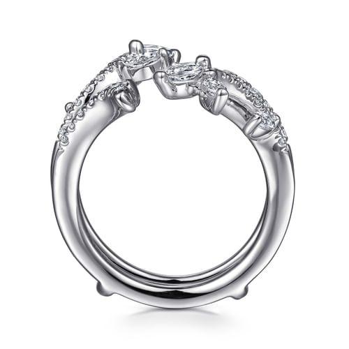 Platinum Gold Marquise and Round Diamond Ring Enhancer