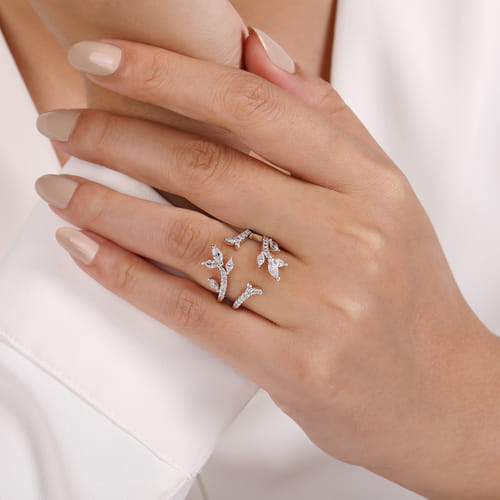 Platinum Gold Marquise and Round Diamond Ring Enhancer