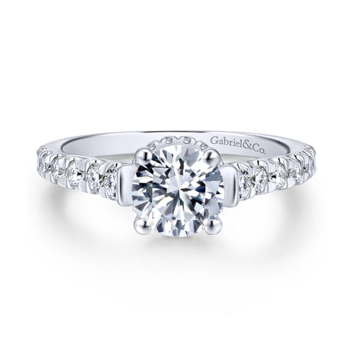 Platinum Hidden Halo Round Diamond Engagement Ring Platinum Hidden Halo Round Diamond Engagement Ring