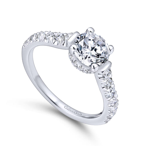 Platinum Hidden Halo Round Diamond Engagement Ring Platinum Hidden Halo Round Diamond Engagement Ring