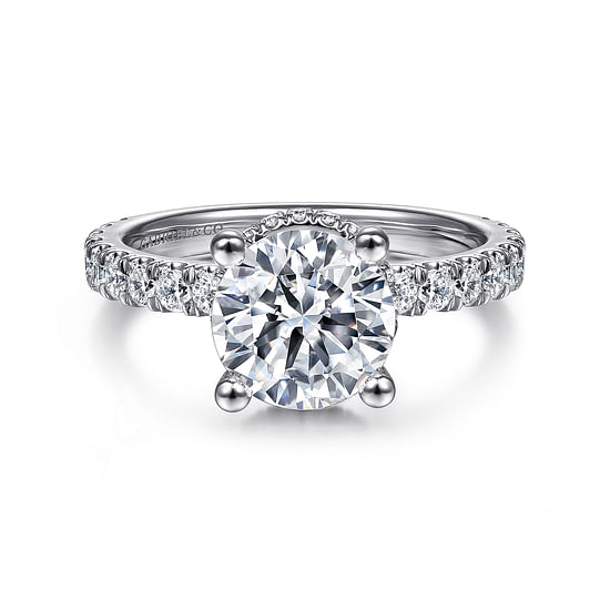 Gabriel - Platinum Hidden Halo Round Diamond Engagement Ring