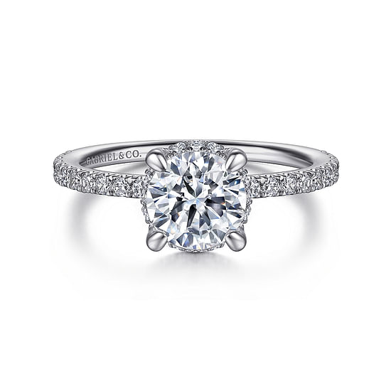 Gabriel - Platinum Hidden Halo Round Diamond Engagement Ring