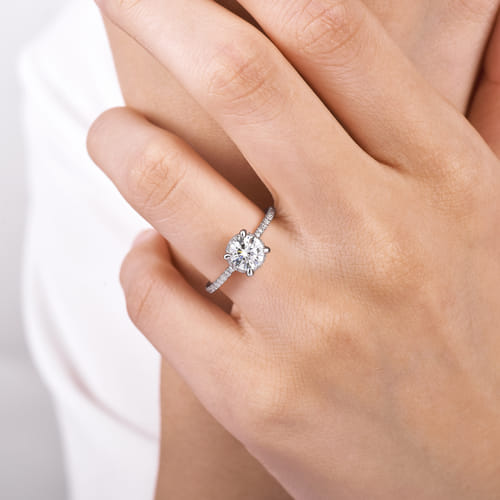Platinum Hidden Halo Round Diamond Engagement Ring Platinum Hidden Halo Round Diamond Engagement Ring