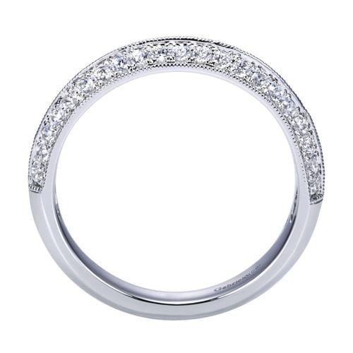 Platinum Knife Edge Diamond Anniversary Band with Milgrain