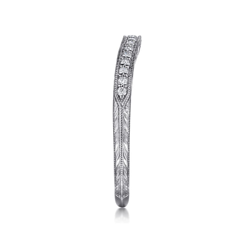 Platinum Knife Edge Matching Wedding Band
