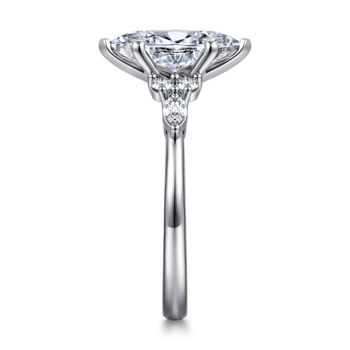 Platinum Marquise Diamond Cluster Engagement Ring Platinum Marquise Diamond Cluster Engagement Ring