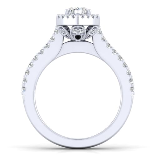 Platinum Marquise Halo Diamond Engagement Ring